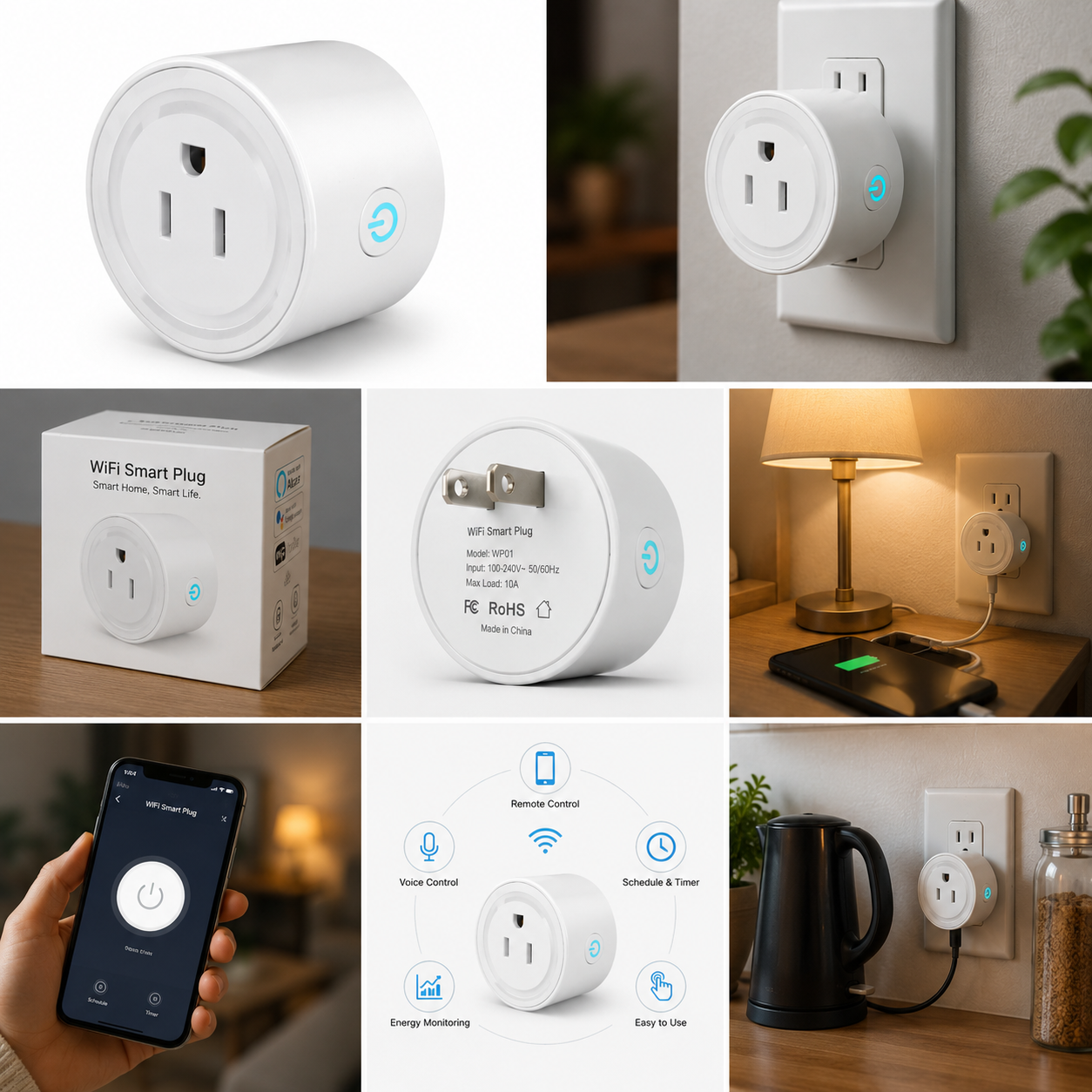 QUREVIX™ WiFi Smart Plug – Smart Home Remote Control Socket