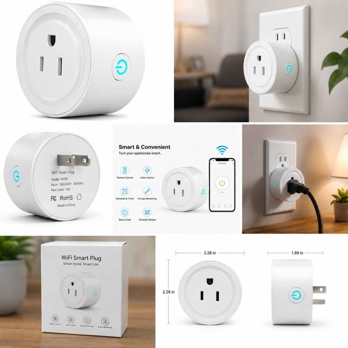 QUREVIX™ WiFi Smart Plug – Smart Home Remote Control Socket