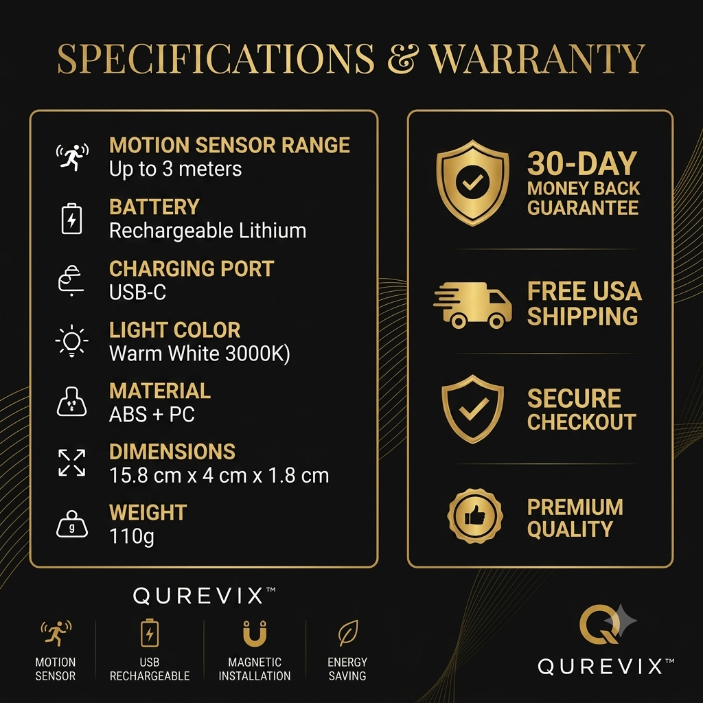 QUREVIX™ Motion Sensor LED Light pack of (2)
